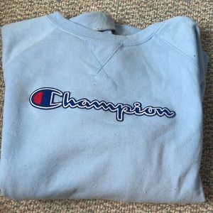 Light blue champion crew neck sweatshirt